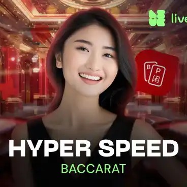 Hyper Speed Baccarat online game logo by Evolution on spinko24casino.net