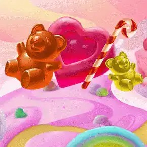 Sweet Candy Cash Megaways Deluxe online game logo by Iron Dog Studio on spinko24casino.net